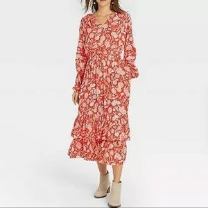 Women's Balloon Long Sleeve Ruffle Collar Dress